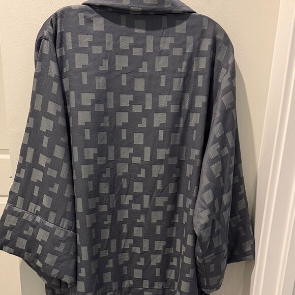 MarlaWynne Gray Artsy Geometric Design Kimono Open Front size XL - Picture 5 of 11